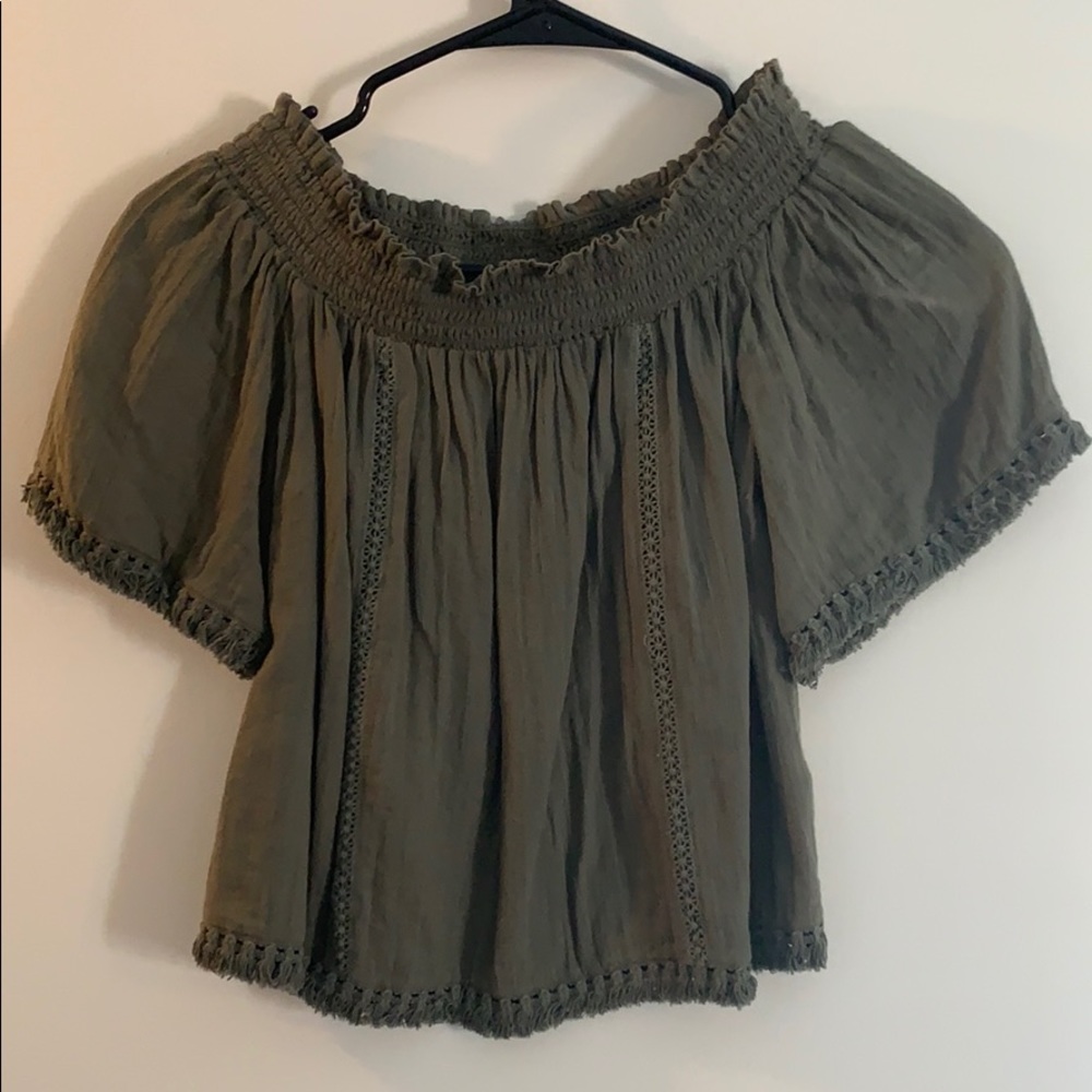 AERIE - Olive Off The Shoulder Top